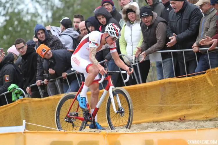 Sunday's race at Koksijde belonged to Mathieu van der Poel. 2017 World Cup Koksijde. © B. Hazen / Cyclocross 