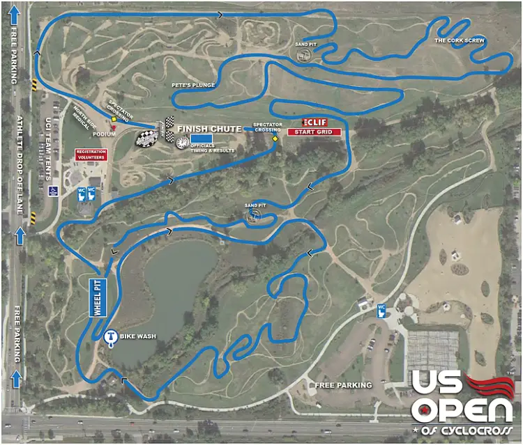 2017 US Open of Cyclocross Saturday course map. photo: courtesy
