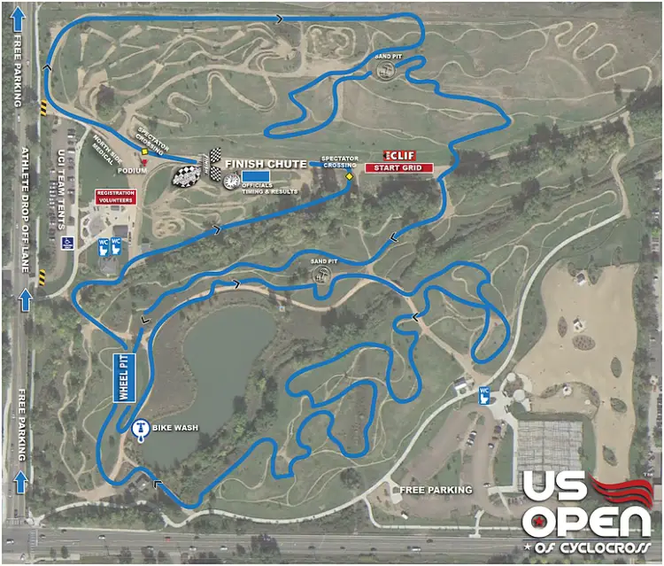 2017 US Open of Cyclocross Sunday course map. photo: courtesy