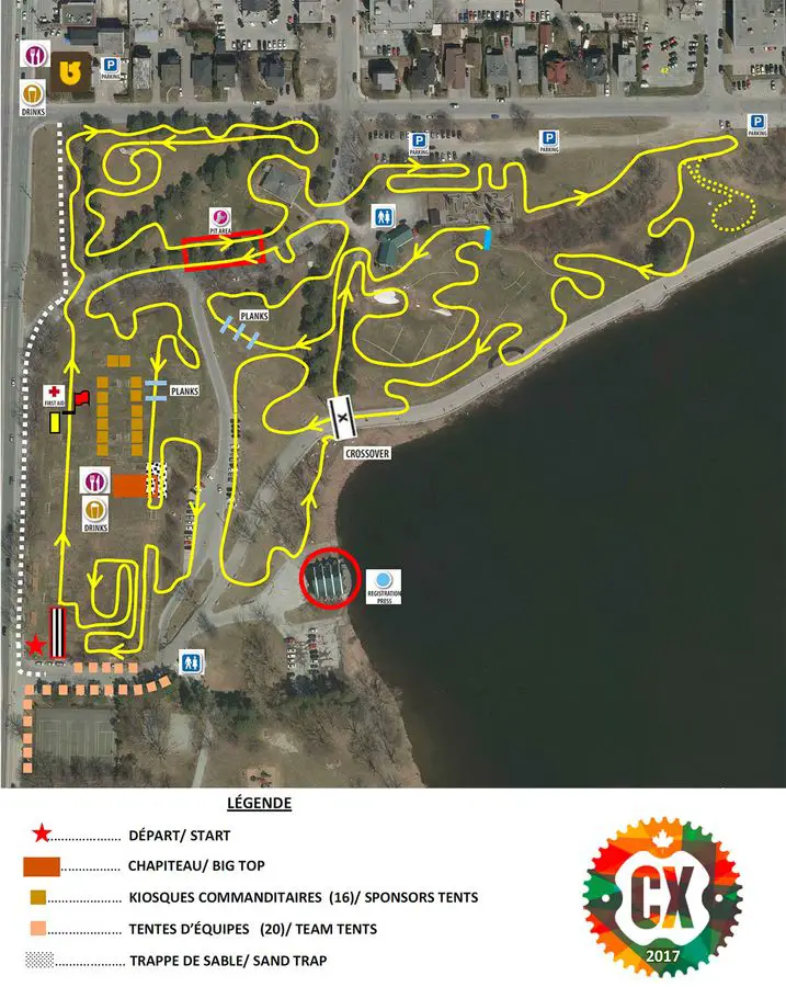 2017 Canadian Nationals course map. Sherbrooke CX.