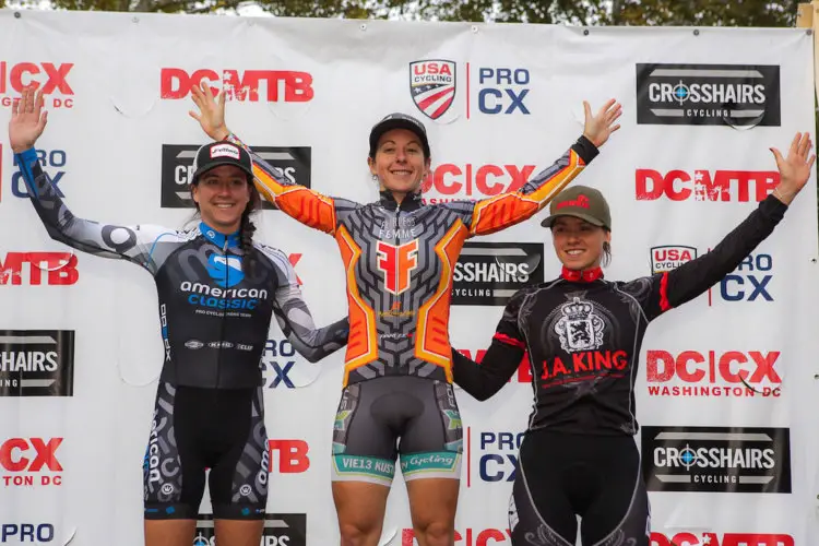 Jen Malik, Arley Kemmerer, Allison Arensman. Elite Women, 2017 DCCX Day 1. © Bruce Buckley