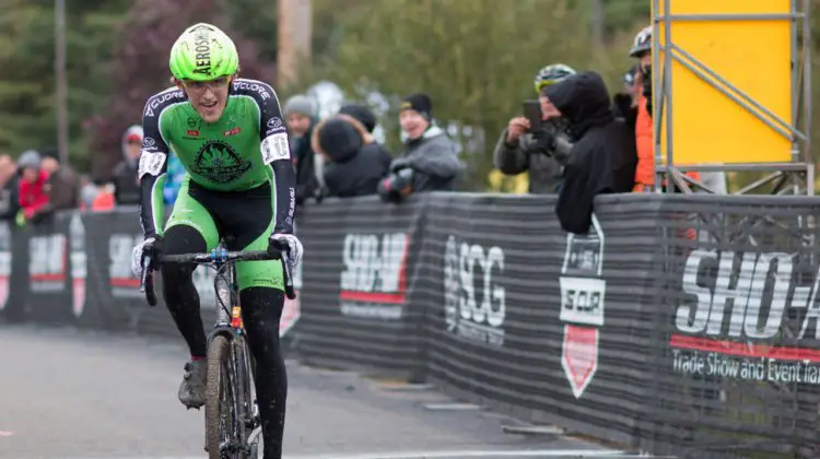 Gage Hecht said he was ecstatic with his second-place finish. 2017 Cincinnati Cyclocross, Day 2, Harbin Park. © Cyclocross Magazine