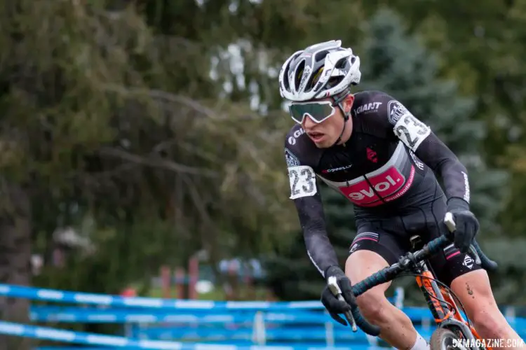 Eric Brunner had a breakthrough ride to finish sixth. Elite Men, 2017 Cincinnati Cyclocross, Day 2, Harbin Park. © Cyclocross Magazine