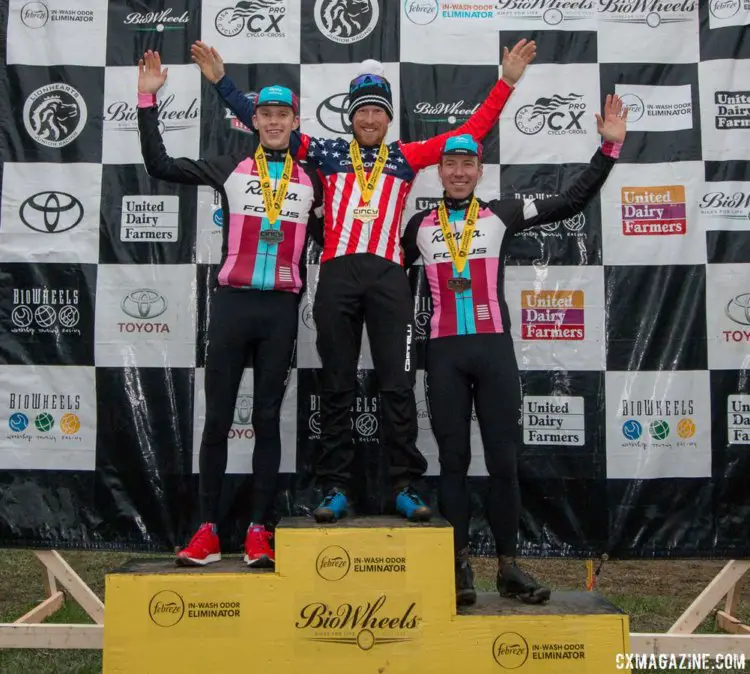 Petrov, Hyde and Powers - 2017 Cincinnati Cyclocross, Elite Men, Day 1. © Cyclocross Magazine