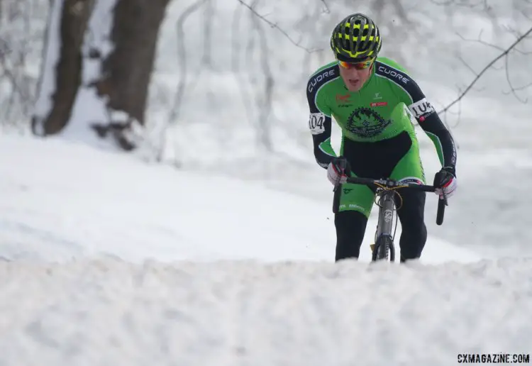 Gage Hecht finished 2nd at U23 Nationals in Hartford. 2017 Cyclocross National Championships. © A. Yee / Cyclocross Magazine 