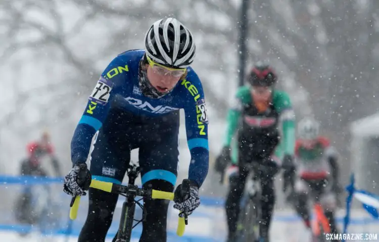 Kelton Williams rode his dad's creation to 12th in the Junior 15-16 men at the 2017 Cyclocross National Championships. © A. Yee / Cyclocross Magazine