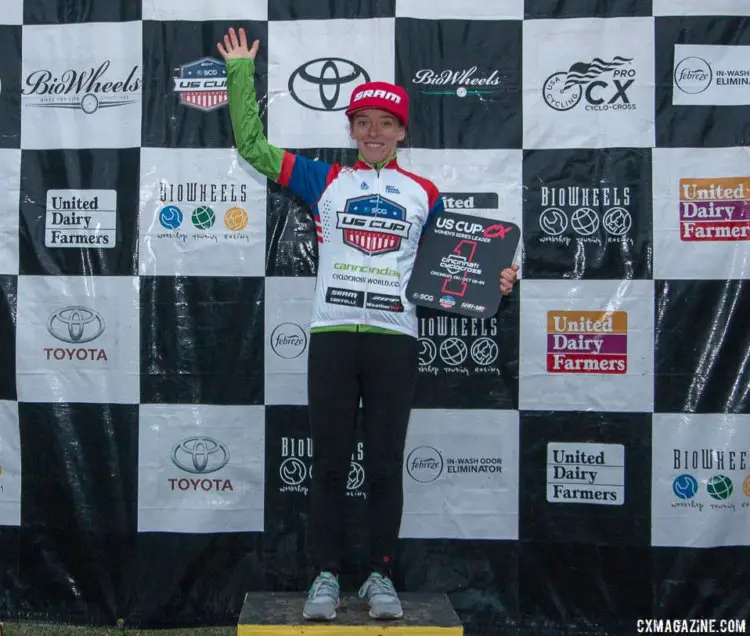 Kaitie Keough took a big step today in her chances of winning the $10k US Cup-CX prize. Elite Women, 2017 Cincinnati Cyclocross, Day 1. © Cyclocross Magazine