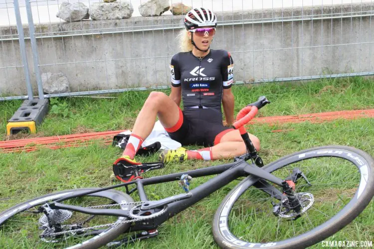 Mountain bike World Champion Yolanda Neff (Kross Racing) reflects on her cyclocross experience. 2017 World Cup Koksijde. © B. Hazen / Cyclocross Magazine
