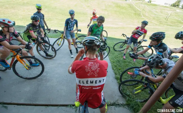 Campers gather around Lance Haidet. 2017 Montana Cross Camp © Cyclocross Magazine