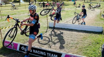 Spencer Paxson, Stephen Ettinger and Steve FIsher battled all race long. MFG Cyclocross #4. photo: G. Crofoot