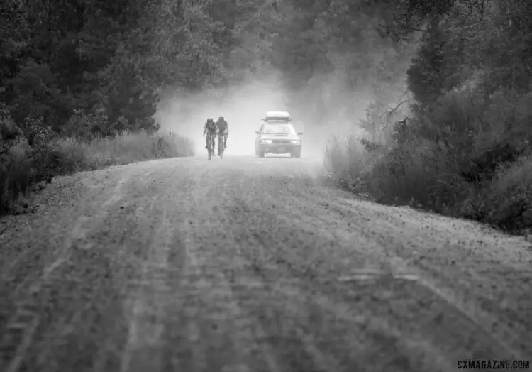 Calder Wood and Gage Hecht duke it out on the KOM climb. 2017 Montana Cross Camp. © A. Yee / Cyclocross Magazine