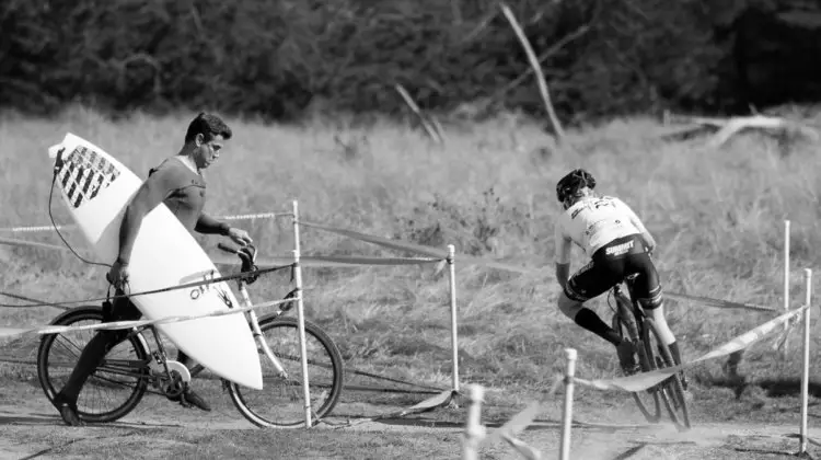 2016 Rock Lobster Cup had some unique two-wheel traffic at course crossings, and the 2017 event isn't much further from the Pacific. © Cyclocross Magazine