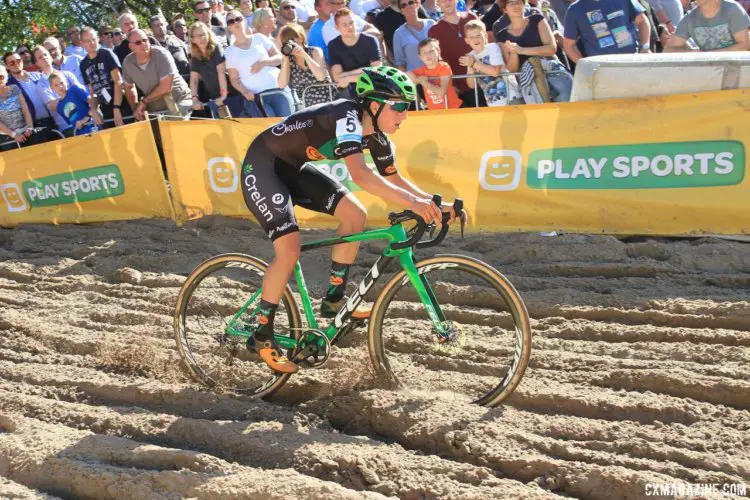 Sunday's race belonged to Maud Kaptheijns (Crelan-Charles), who won her second straight Superprestige. 2017 Superprestige Zonhoven. © B. Hazen / Cyclocross Magazine