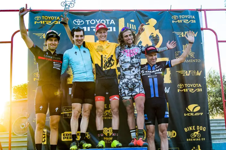 Elite men podium: 1-Lance Haidet, 2-Allen Krighoff, 3-Anthony Clark, 4-Cody Kaiser, 5- Eric Decker. photo: Peloton Sports