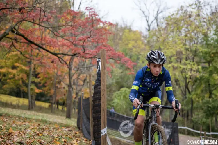 The off-camber is muddy and slick, so focus will be required to nail the section. 2017 Derby City Cup, © D. Perker / Cyclocross Magazine