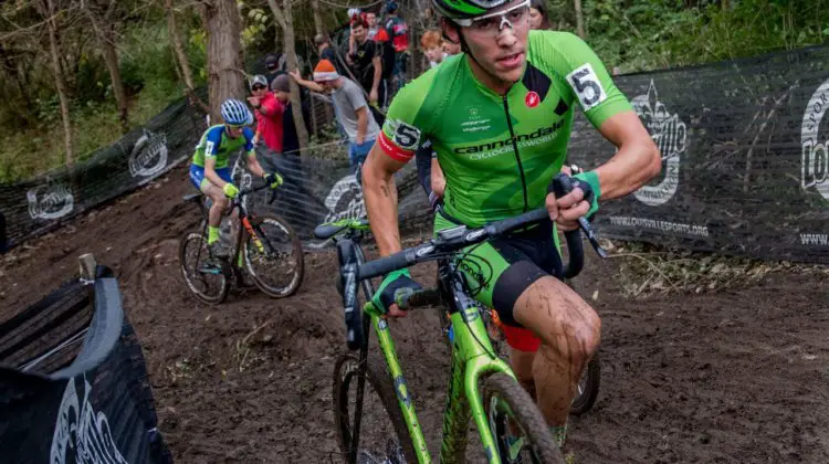 Curtis White had a tough fight to get up near the top five. 2017 Derby City Cup. © D. Perker / Cyclocross Magazine