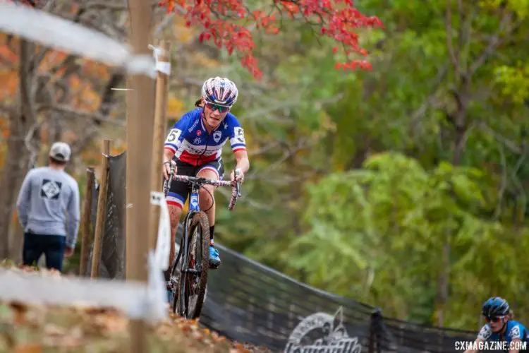 Caroline Mani came on strong late in the race to finish fourth. 2017 Derby City Cup. © D. Perker / Cyclocross Magazine