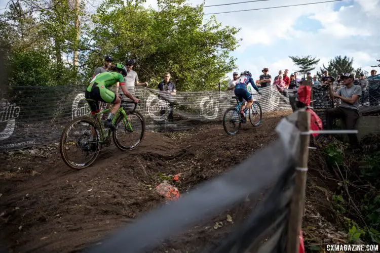 Kaitie Keough and Katie Compton got off the front before Compton made her move to go solo. 2017 Pan-American Championships. © D. Perker / Cyclocross Magazine