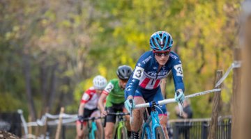 Early on the break was Katie Compton, Kaitie Keough and Christel Ferrier-Bruneau. 2017 Pan-American Championships. © D. Perker / Cyclocross Magazine