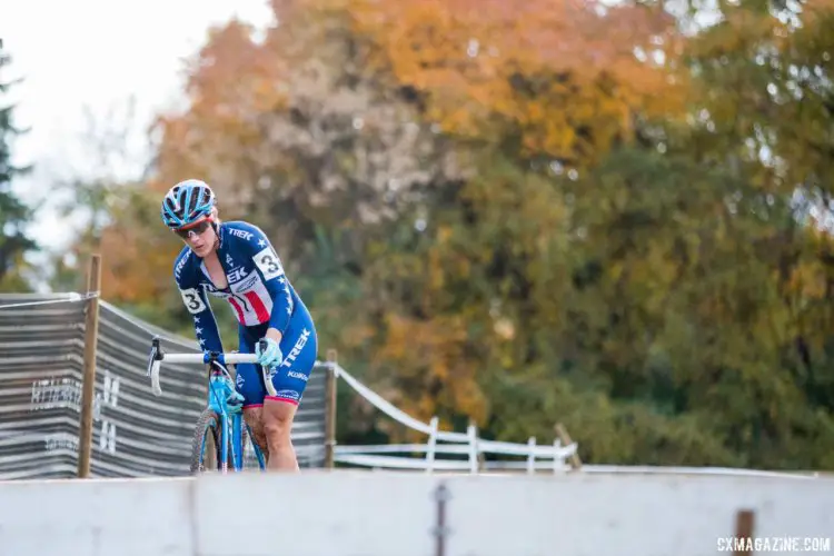 Katie Compton was hoping there would be no barriers to her winning a fourth-straight Pan-American Championship. 2017 Pan-American Championships. © D. Perker / Cyclocross Magazine