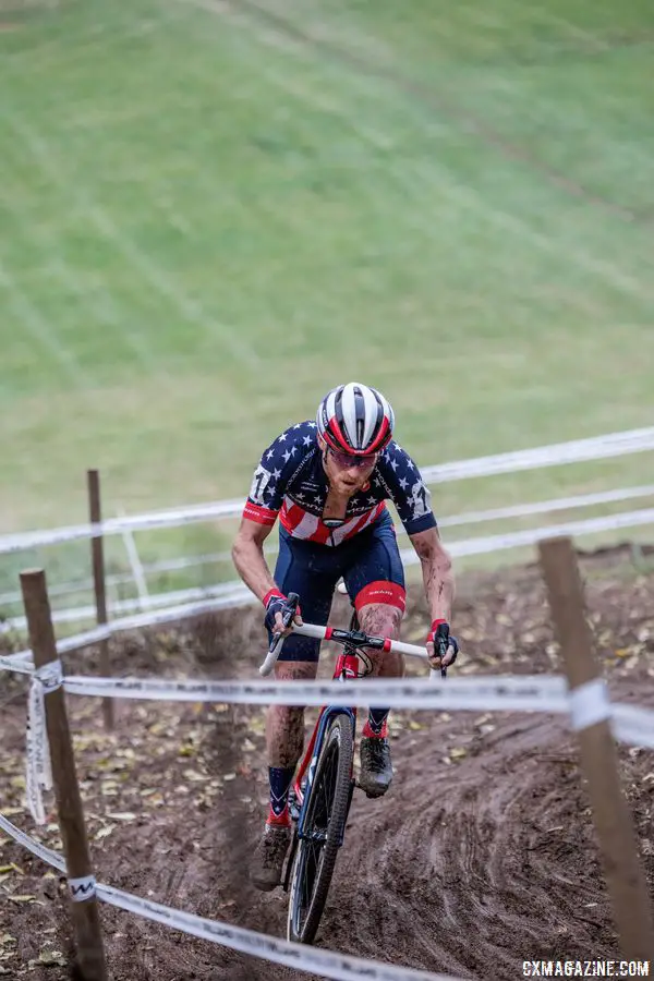 Hyde used the climbs to extend his lead. 2017 Pan-American Championships. © D. Perker / Cyclocross Magazine