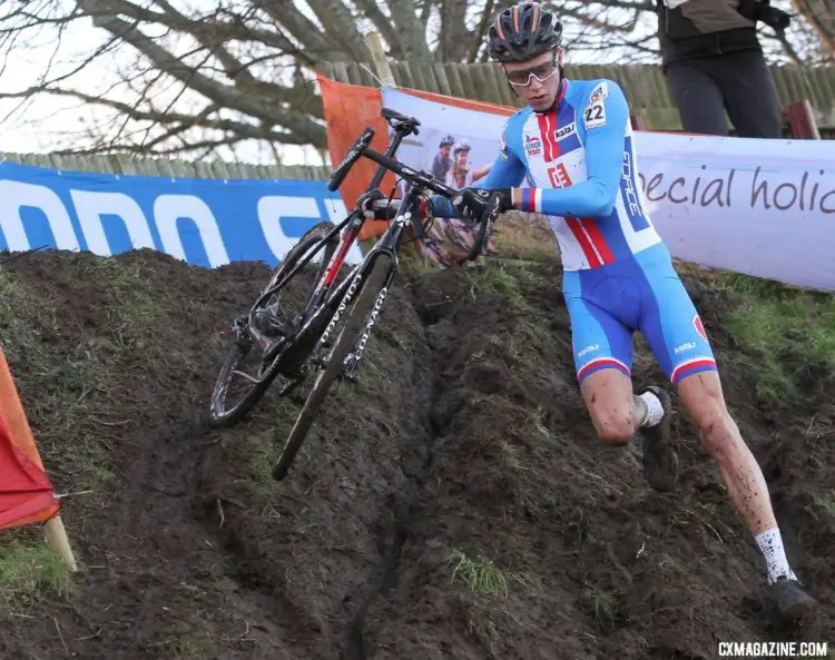 Tomas Kopecky was dominant in the Junior Men's race at the 2017 Bogense UCI Cyclocross World Cup. © B. Hazen / Cyclocross Magazine