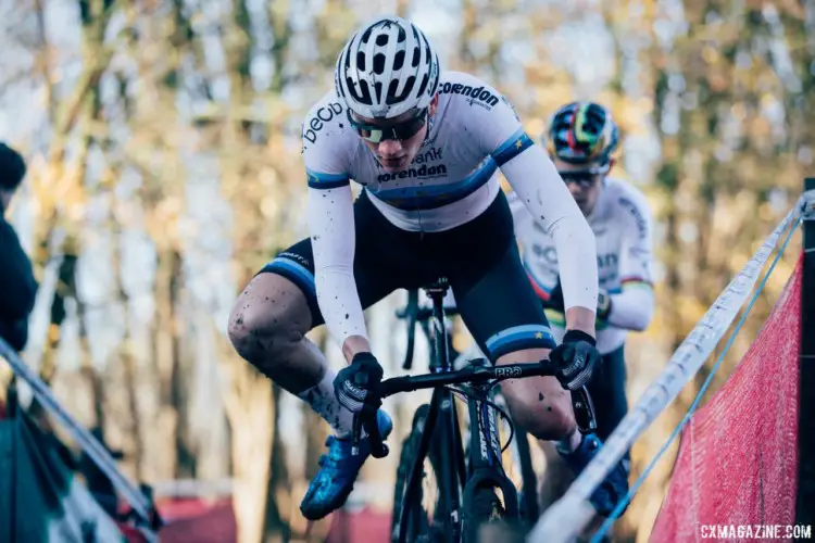 It's a bird, it's a plane, it's ... Mathieu van der Poel. 2017 Flandriencross. © J. Curtes / Cyclocross Magazine