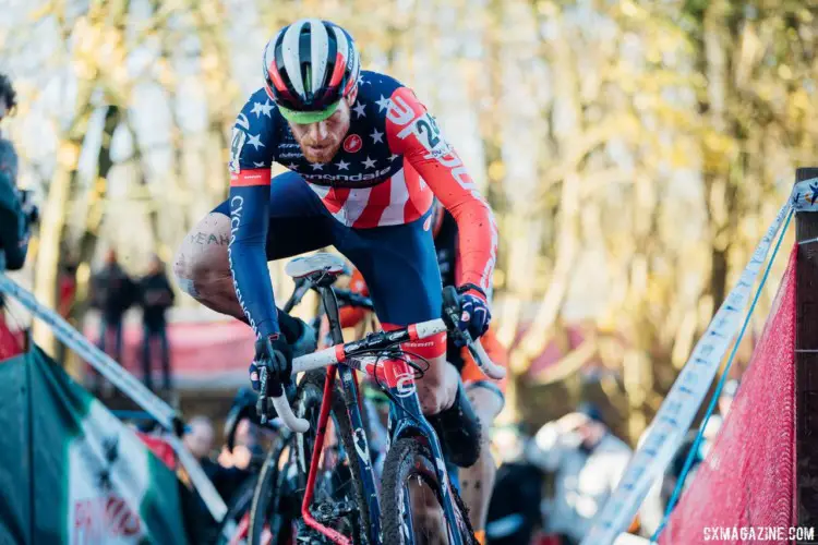 Yeah. Stephen Hyde is remounting his bike. 2017 Flandriencross. © J. Curtes / Cyclocross Magazine