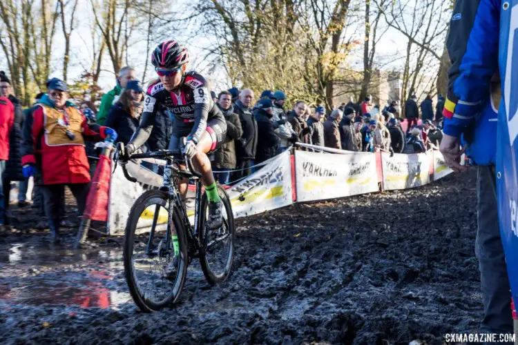 Elle Anderson finished 12th at Hamme. 2017 Flandriencross. © J. Curtes / Cyclocross Magazine