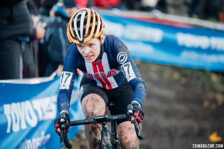 Clara Honsinger (Team S+M) finished 14th in her last EuroCrossCamp race. 2017 Flandriencross. © J. Curtes / Cyclocross Magazine