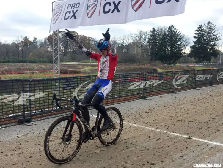 Tyler Clark wins the Junior Men's race on Sunday. 2017 Major Taylor Cross Cup Day 2. © Angelina Palermo