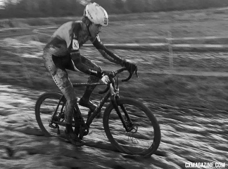 Gage Hecht plows through the thick mud. 2017 Major Taylor Cross Cup Day 2. © Angelina Palermo