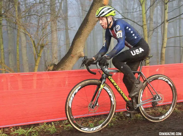 Alex Morton took 12th at Zeven on Saturday. Junior Men, 2017 Zeven UCI Cyclocross World Cup. © B. Hazen / Cyclocross Magazine