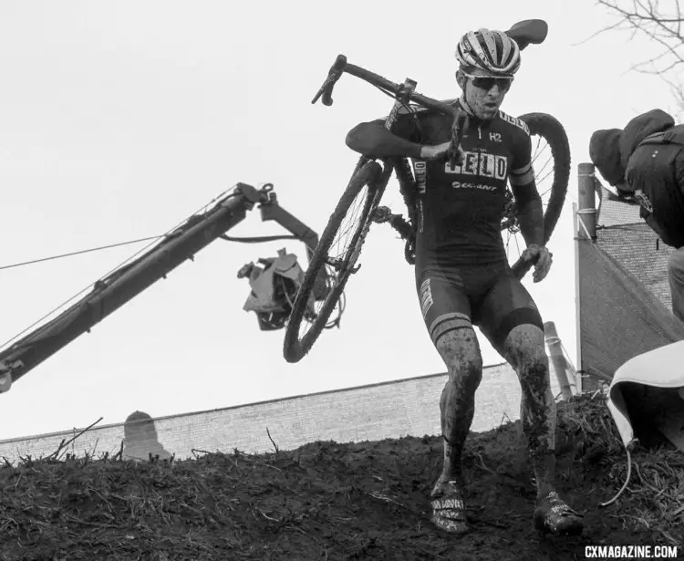 Jeremy Durrin made the start in Zeven. Elite Men, 2017 Zeven UCI Cyclocross World Cup. © B. Hazen / Cyclocross Magazine