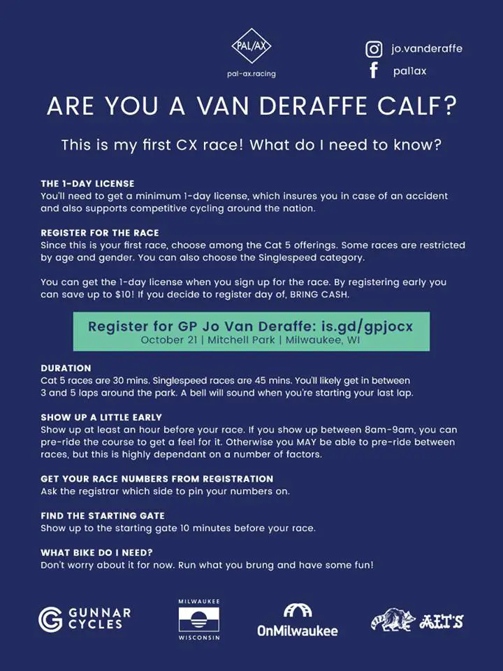 The GP Jo Van Deraffe provided helpful information about cyclocross for first-time riders.