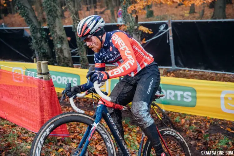 Stephen Hyde getting his practice paces in. 2017 World Cup Zeven Course Inspection. © J. Curtes / Cyclocross Magazine