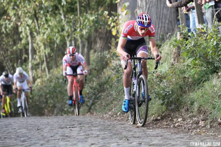 Mathieu van der Poel attacked early but was unable to get away. 2017 Men's Koppenbergcross. © B. Hazen / Cyclocross Magazine