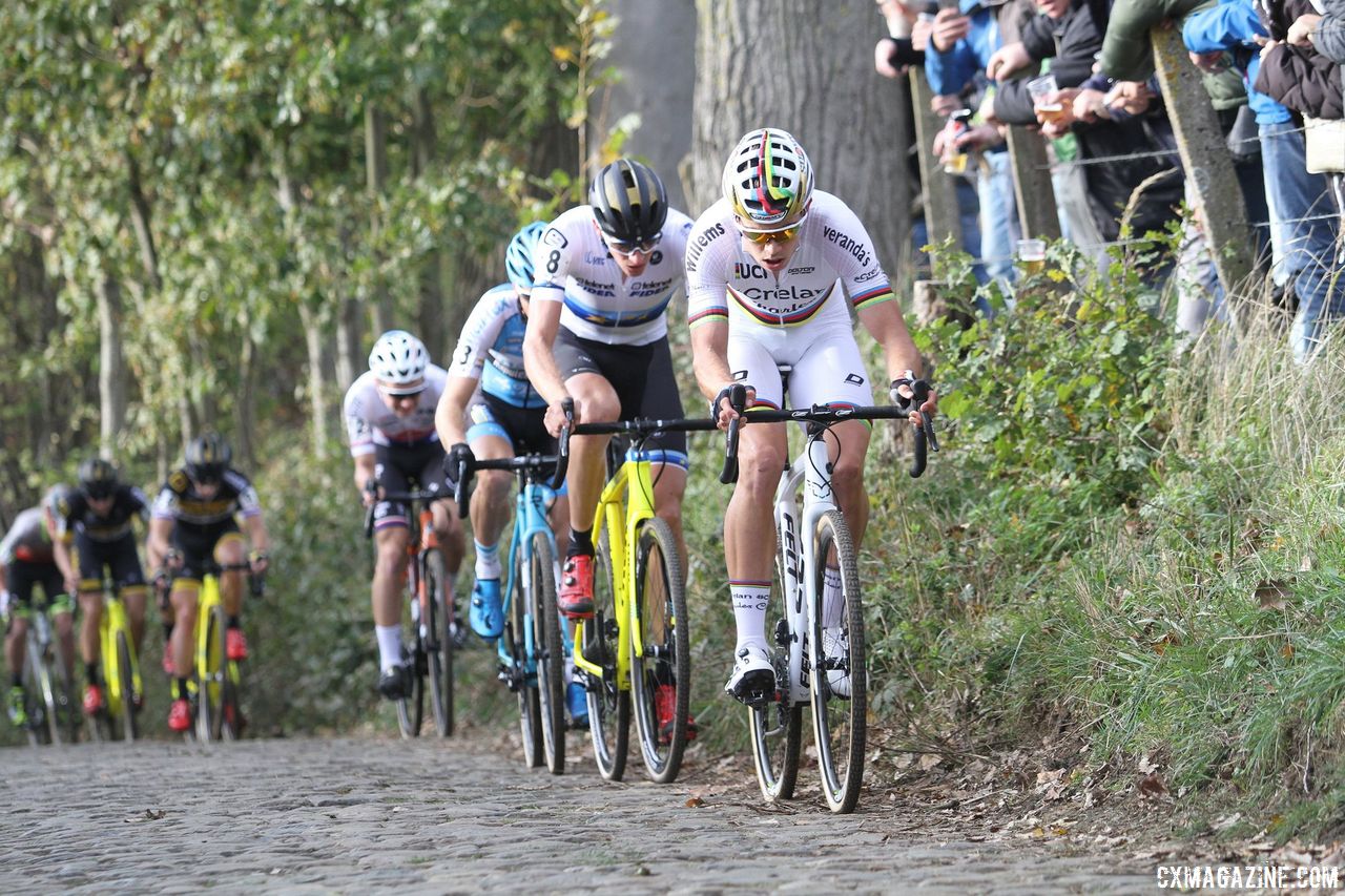 Wout van Aert was looking to win his fourth straight Koppenbergcross. 2017 Men's Koppenbergcross. © B. Hazen / Cyclocross Magazine