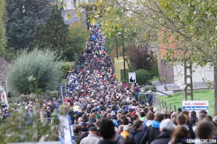 Wednesday is a holiday in the EU, so the fans were out in droves. 2017 Men's Koppenbergcross. © B. Hazen / Cyclocross Magazine