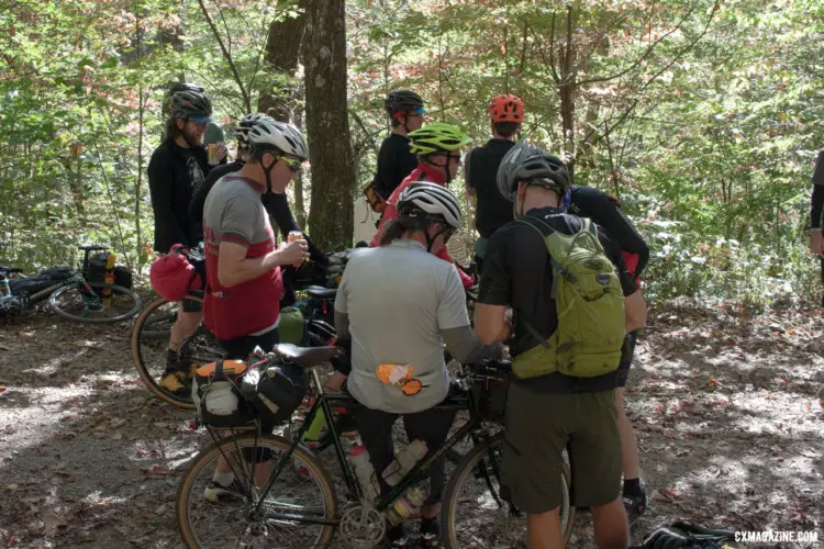 In partnership with New Belgium, the impromptu rest stops throughout the day kept Asheville Ramble Ride participants well-hydrated. © Cyclocross Magazine