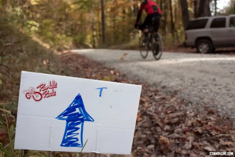 For those who wanted less of a backcountry experience, the Asheville Ramble Ride had plenty of course markers to navigate from. © Cyclocross Magazine