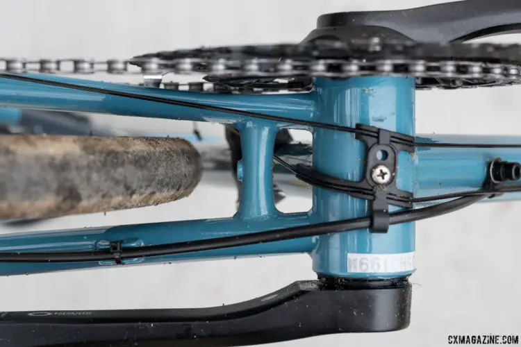Decent clearance around the 33mm WTB Exposure tires. Room for 40mm+ tires. Breezer Inversion gravel / cyclocross bike. © C. Lee / Cyclocross Magazine