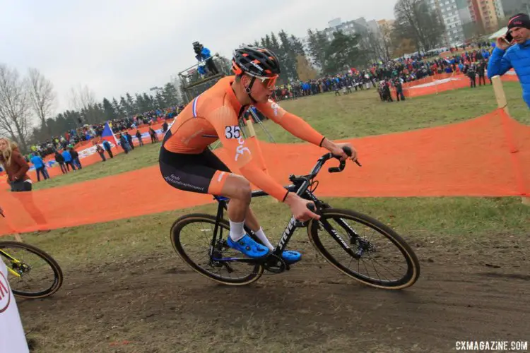 Mathieu van der Poel again proved unstoppable. 2017 European Championships, Tabor. © B. Hazen / Cyclocross Magazine