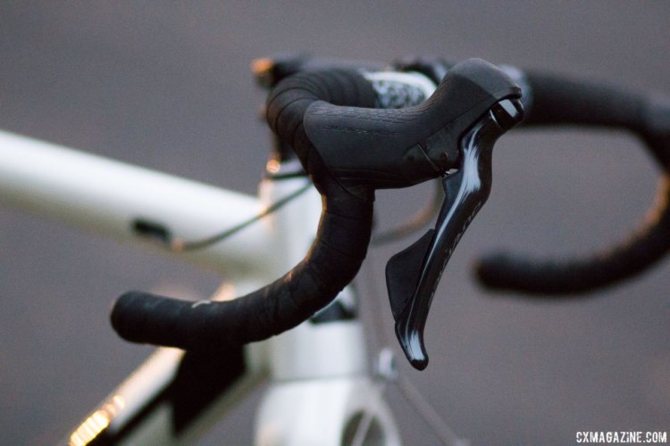 Page opts for mechanical shifting and shallow drops. Jonathan Page's KindHuman Kudu cyclocross bike. © Cyclocross Magazine