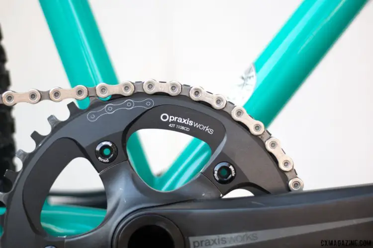 Wave Technology chainring by PraxisWorks for single ring drivetrains,The new Ritchey steel Outback. © Cyclocross Magazine