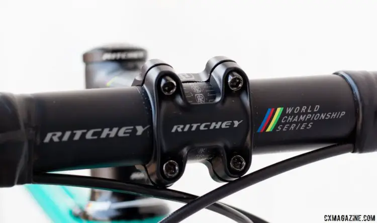 Ritchey Logic components are fit in where ever possible, including the stem and handlebar. The new Ritchey steel Outback. © Cyclocross Magazine