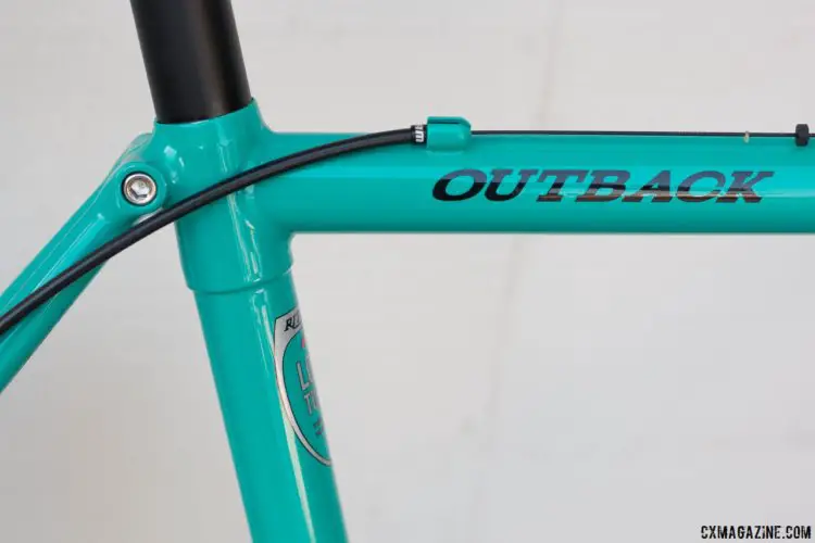 The Ritchey Outback frame features externally-routed cables run along the top tube. The new Ritchey steel Outback. © Cyclocross Magazine