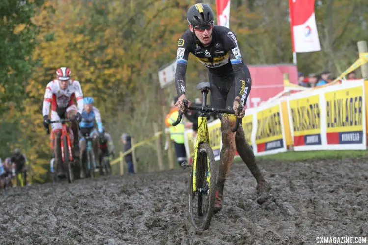 Toon Aerts stepped up to the chase early in the race. 2017 Superprestige Gavere. © B. Hazen / Cyclocross Magazine