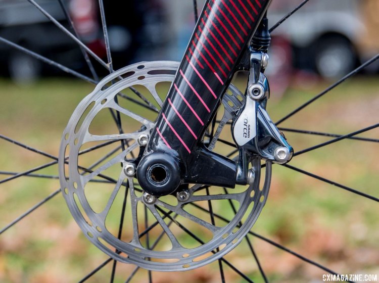 Ortenblad uses 140mm SRAM Centerline rotors front and rear. Tobin Ortenblad's Santa Cruz Stigmata cyclocross bike. © D. Perker / Cyclocross Magazine