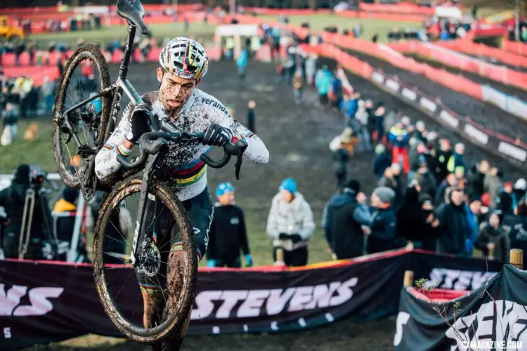 Wout van Aert's performance shined on the muddy afternoon. Elite Men, 2017 Zeven UCI Cyclocross World Cup. © J.Curtes / Cyclocross Magazine